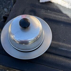 Silver Metal Lid with Black Knob